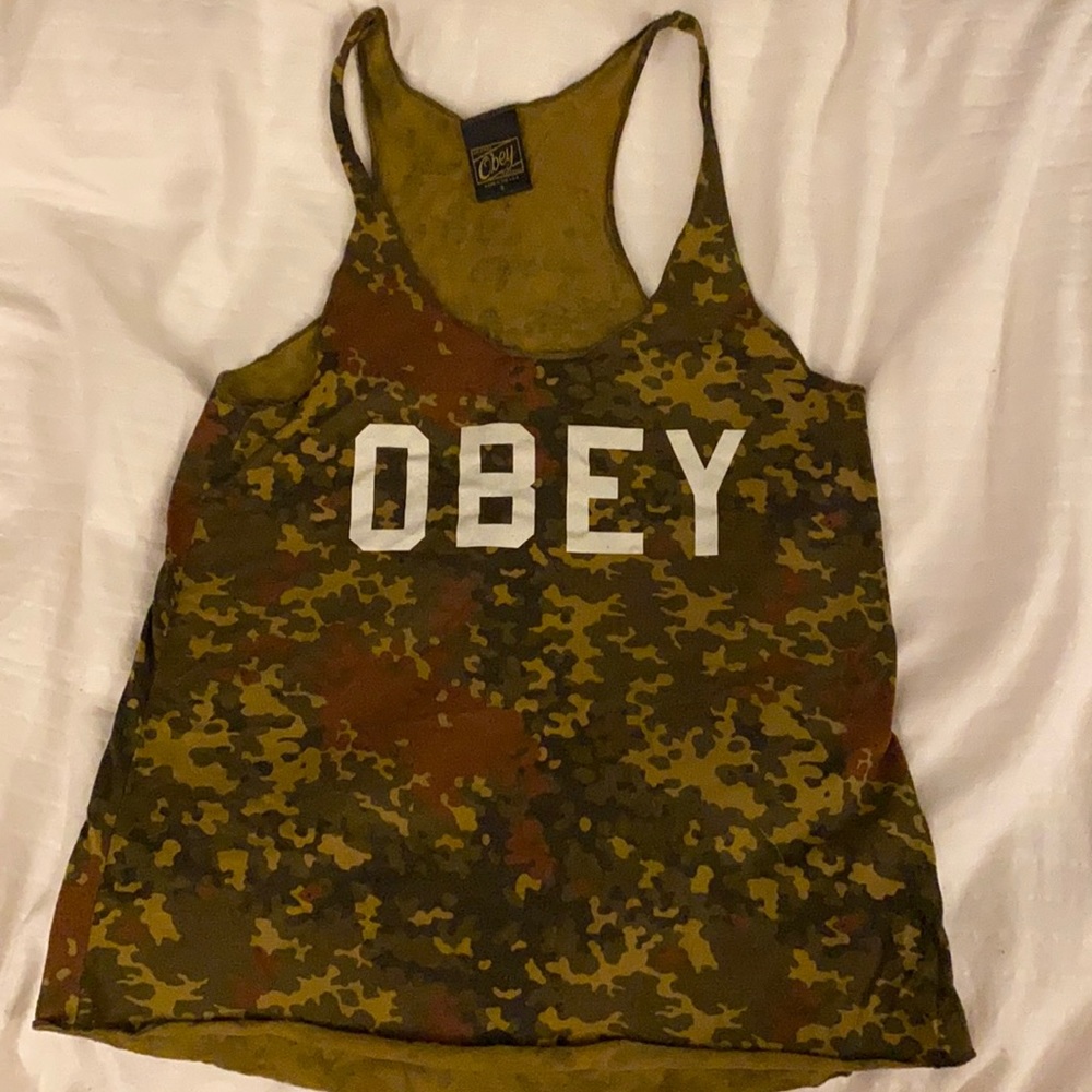 Obey camo tank top